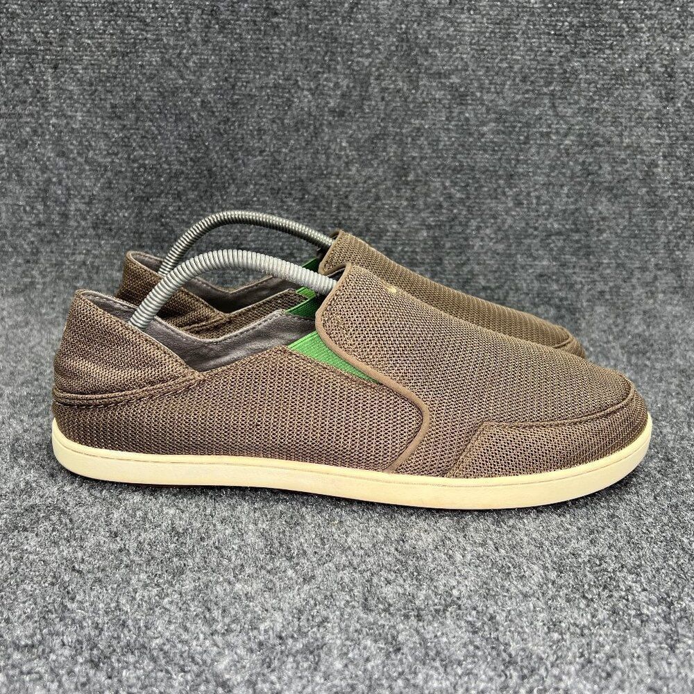 OluKai Nohea Mesh Shoes Men's Size 12 Brown Convertible Slip On Comfort Loafers